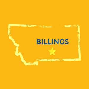 Map of Montana highlighting Billings