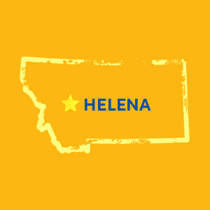 Map of Montana with Helena highlighted
