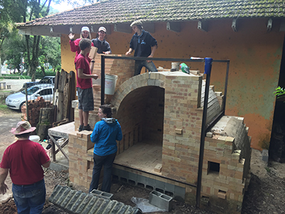 MSU art students help build a kiln