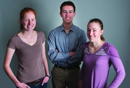 MSU’S most recent Goldwater Scholars(left to right): Brigit Noon, Riley Shearer and Anna Scott.