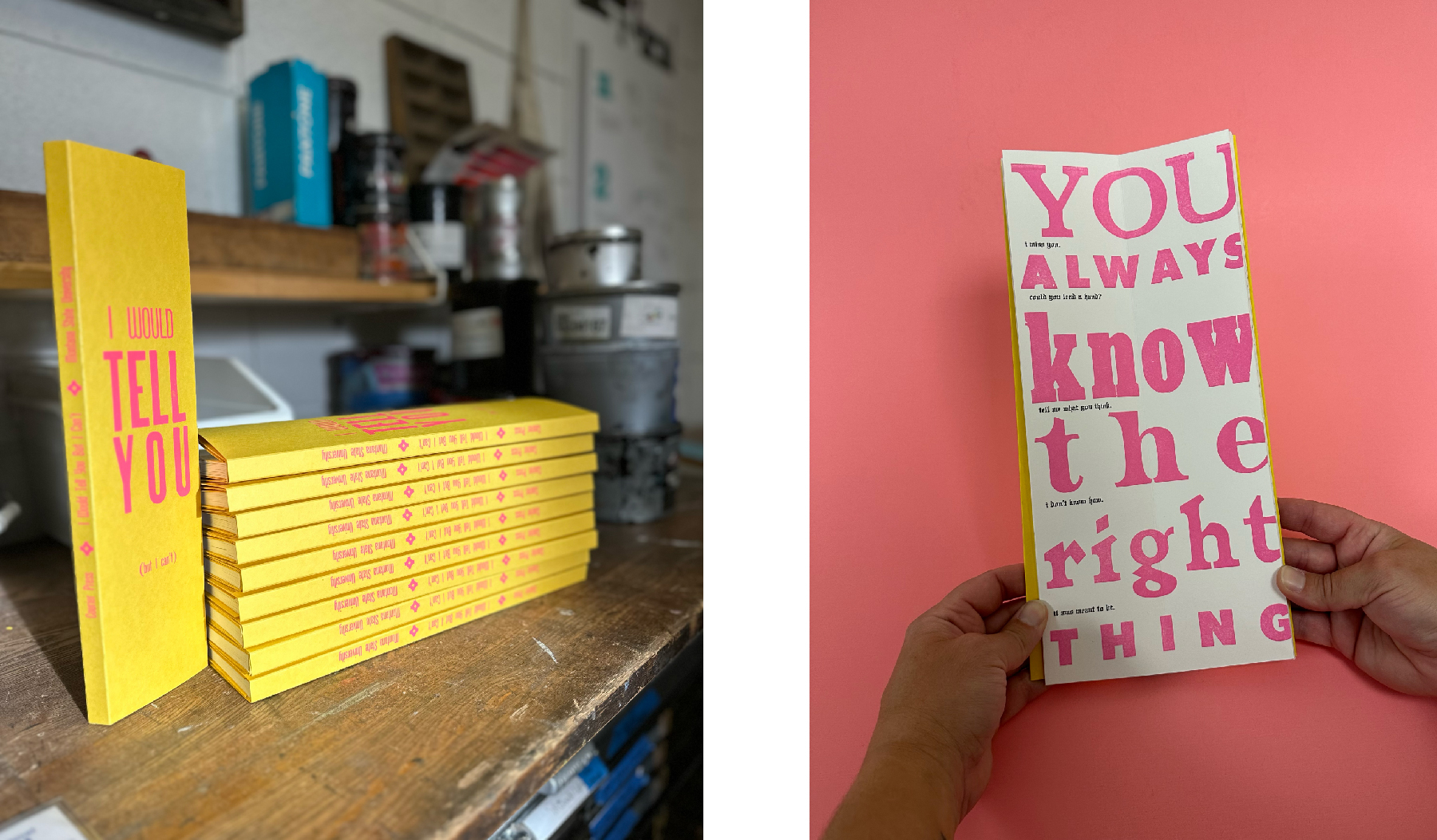 Artist book interior and cover