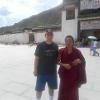 MSU student Jonathan Yauk met a Tibetan monk when he studied in Lanzhou China in Summer 2014.