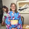 MSU student Amanda Gibson wore a yukata when she studied in Japan in Summer 2014.