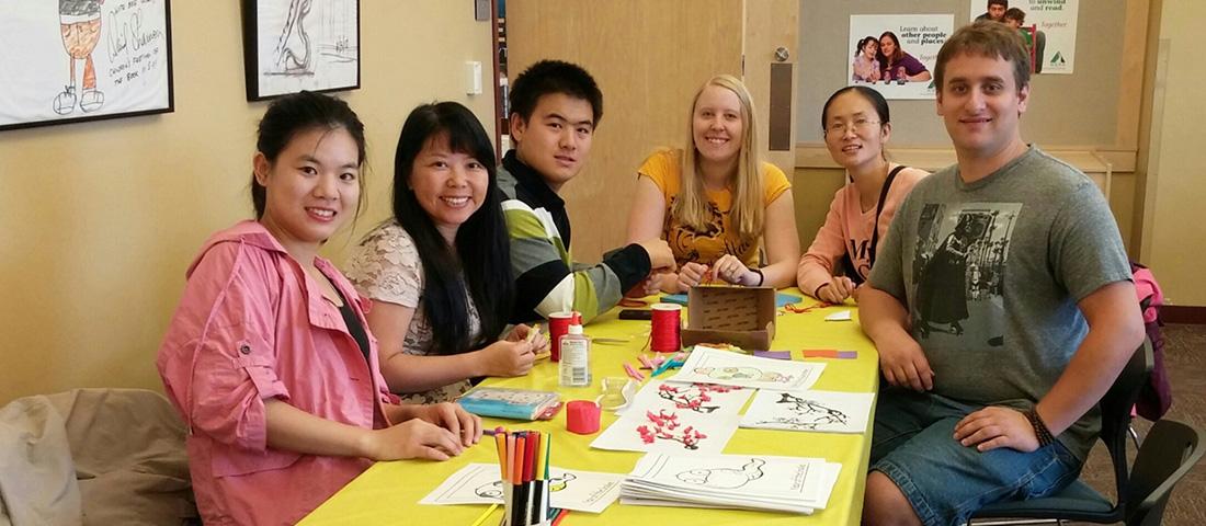 MSU Chinese Culture Club students and their faculty advisor Dr. Hua Li at Bozeman Children’s Festival in Fall 2015.