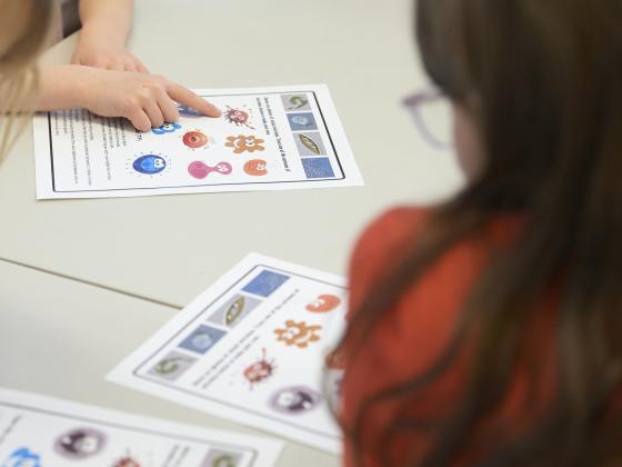 Children working with colorful projects on a table. | MSU file photo by Colter Peterson