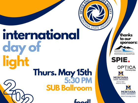 International Day of Light: Thursday, May 15th, 5:30 PM, SUB Ballroom
