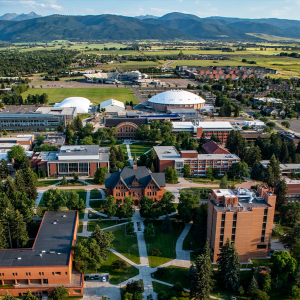 aerial view of Montana State University campus