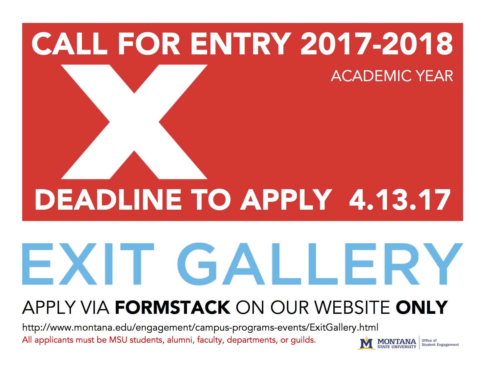 Call For Entry The Exit Gallery Due April 13 2017 Msu Event 