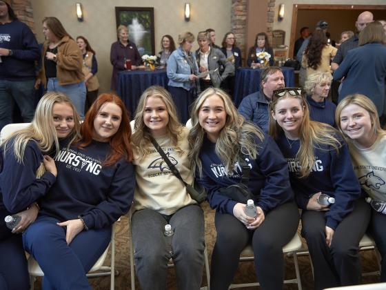 A group of people wearing Montana State University logo clothing | MSU photo by Kelly Gorham