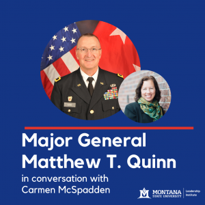 Major General Matthew T. Quinn in conversation with Carmen McSpadden