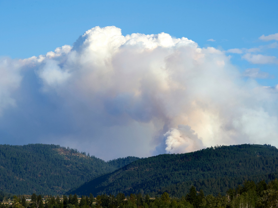 Wildfire in the Mission Mountains in the Flathead Valley. | MSU photo by Kelly Gorham