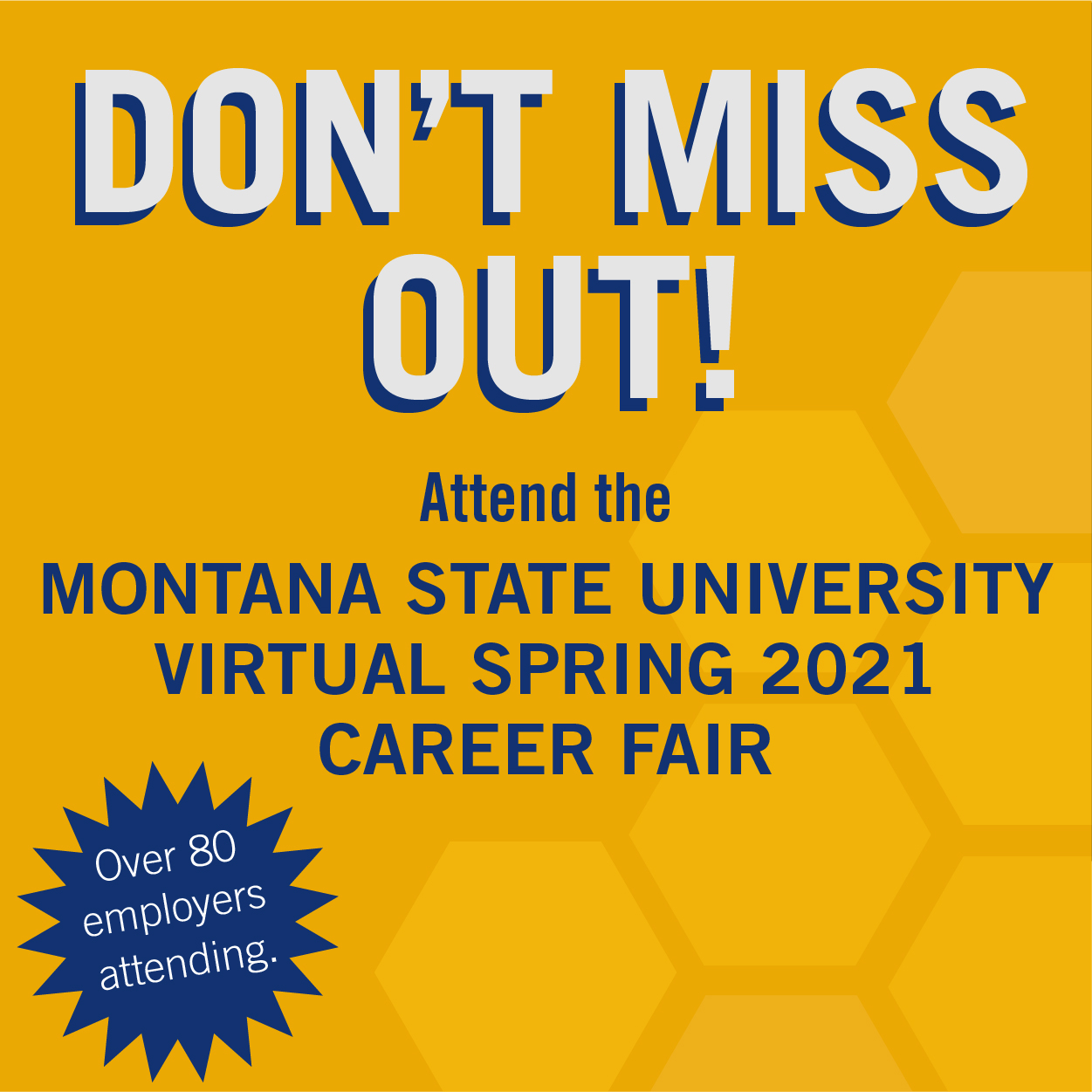 Montana State University Virtual Spring 2021 Career Fair! MSU Event