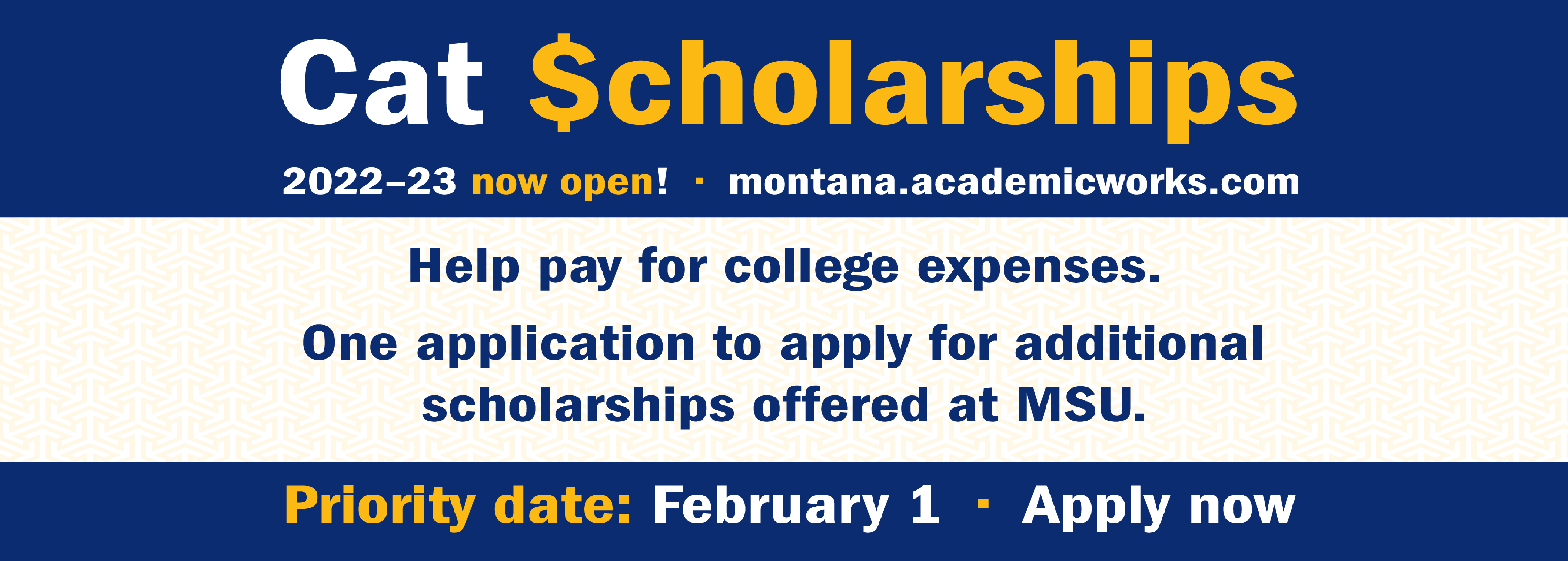 Help pay for college expenses. One application to apply for additional scholarships offered at MSU.