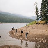 People fly fishing