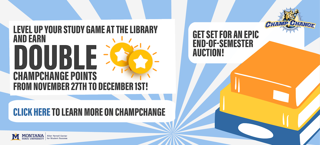 Level Up Your Study Game At The Library and Earn Double ChampChange Points From November 27th to December 1st