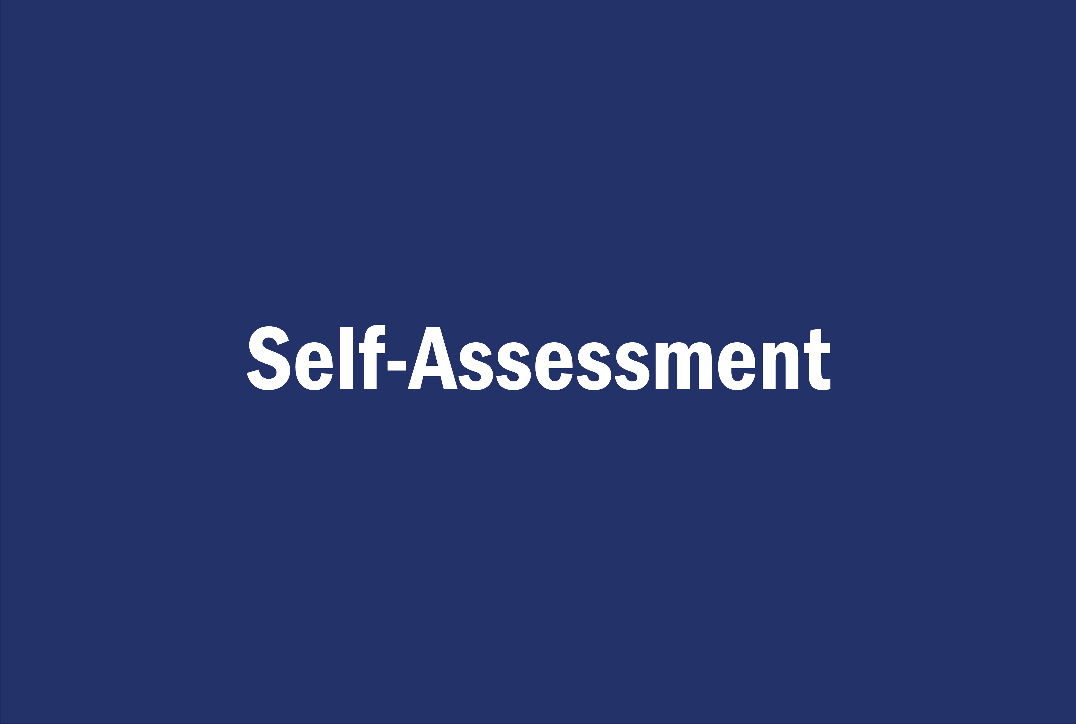 Self assessment