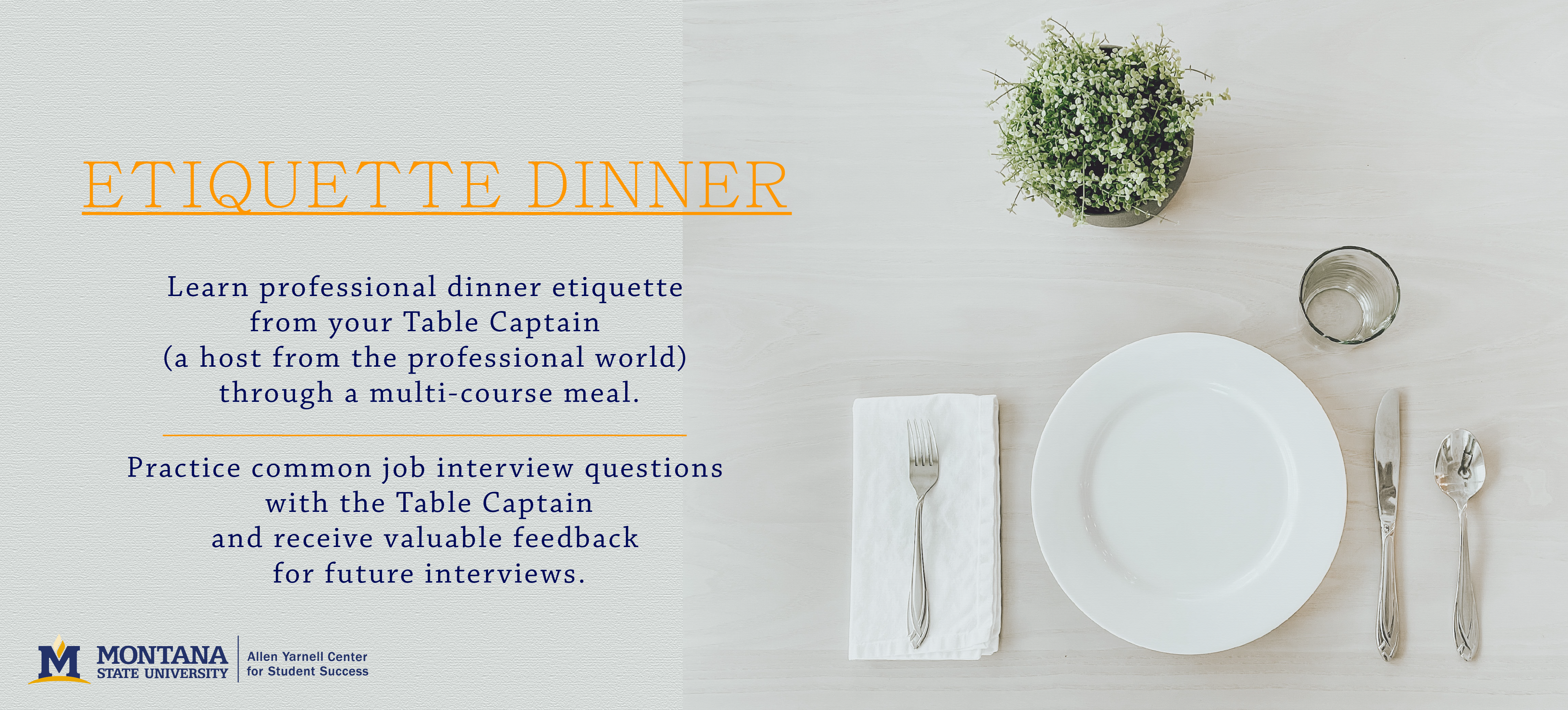 Etiquette Dinner No Dates