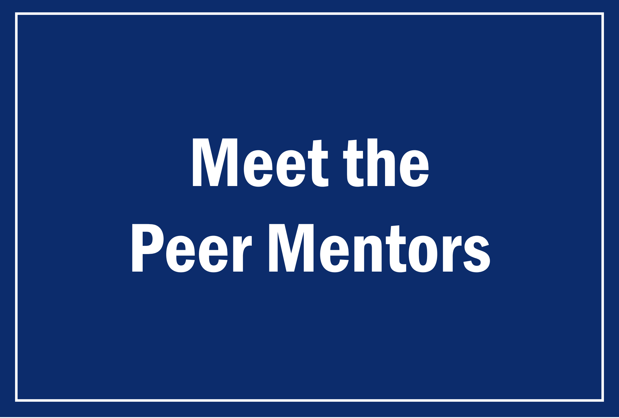 Meet the Peer Mentors