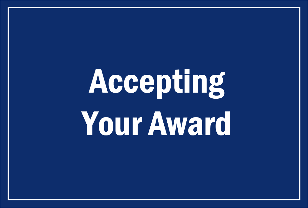 accepting award