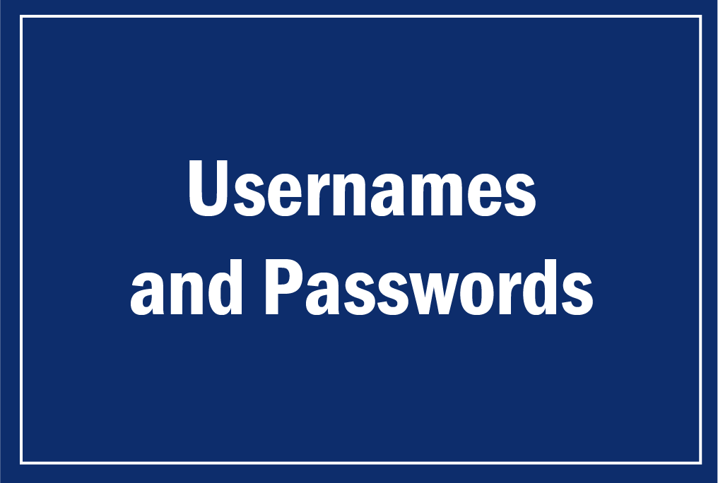 usernames and passwords
