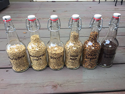 Malt ranges from pale base malts to dark roasted barley