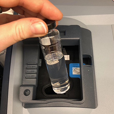 loading a sample into the turbidimeter