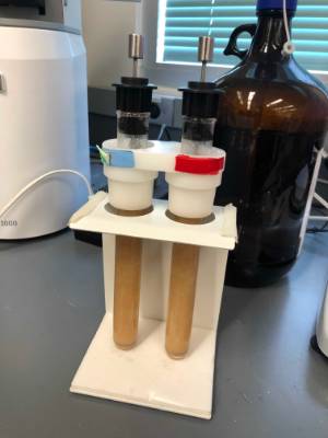 Flour samples after they have been measured 