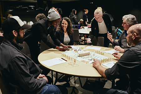 Volunteers help distribute samples at the 2019 Malt Cup