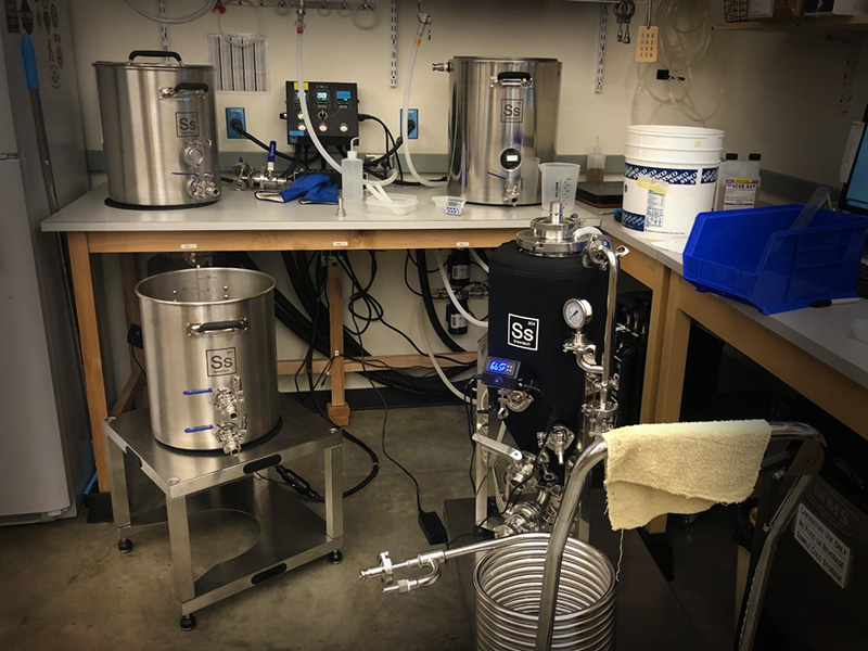 MSU Barley, Malt & Brewing Quality Lab - brew day setup