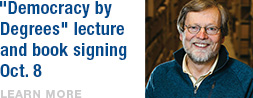"Democracy by Degrees" lecture and book signing Oct. 8