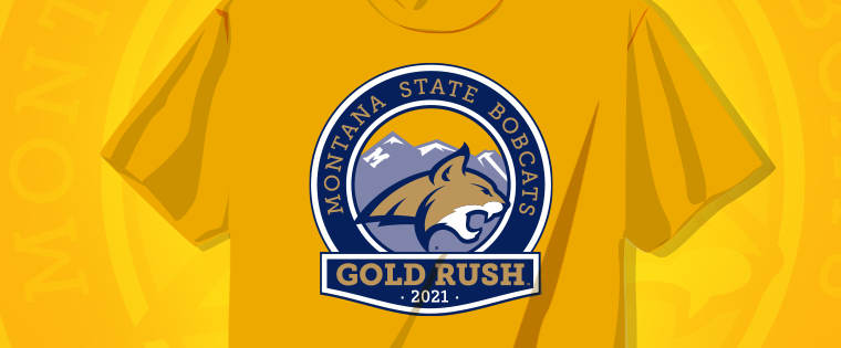 2021 Gold Rush t-shirt design with bobcat logo