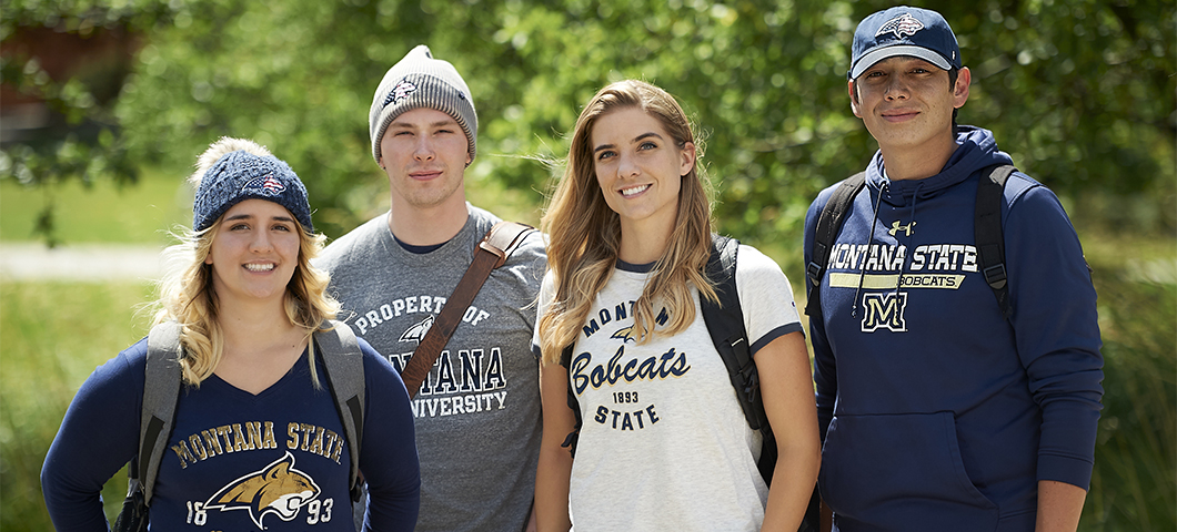 Students wearing Bobcat gear