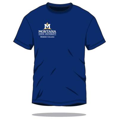 dark blue t-shirt with honors college logo