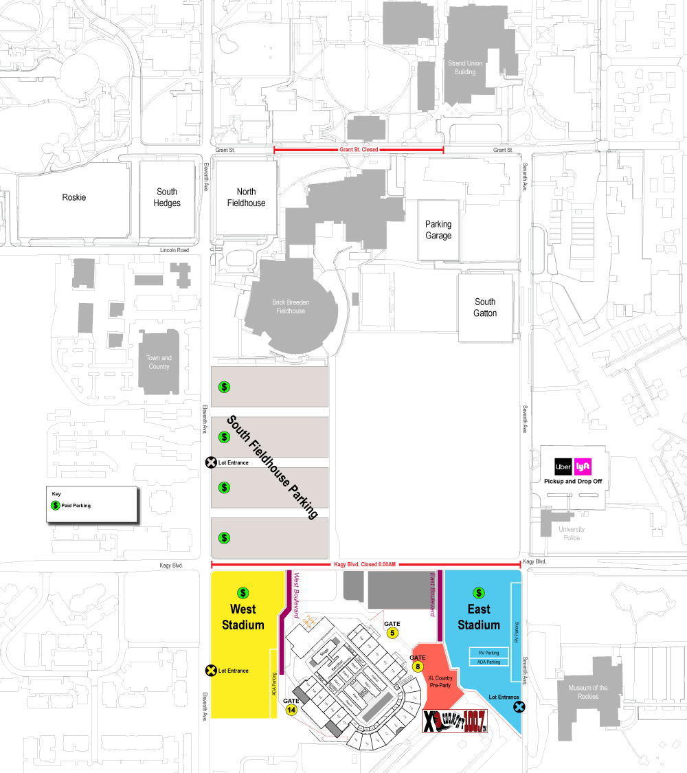Kenny Chesney Parking Map