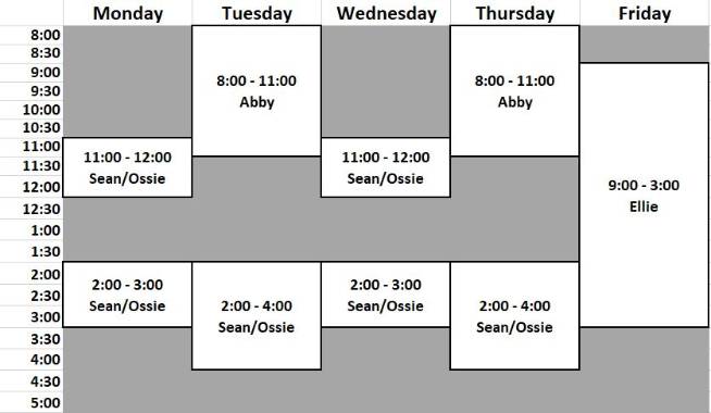 Fall 2022 Accounting GTA Schedule - ACTG 201