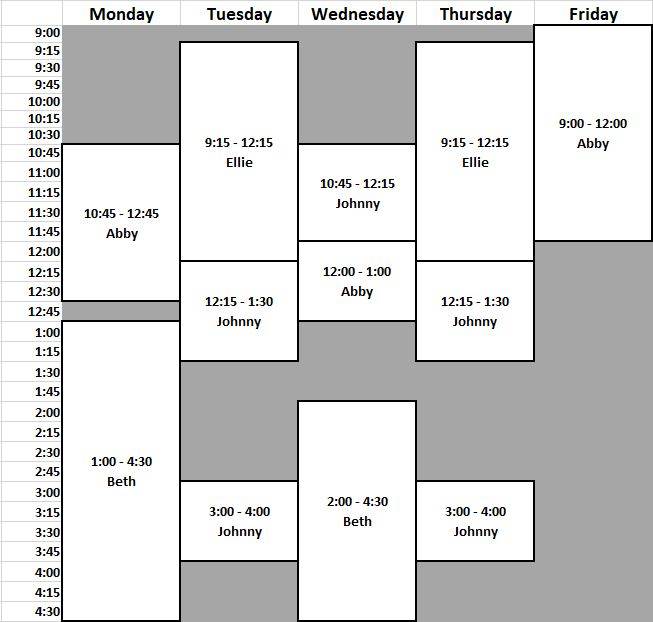 Spring 2022 Accounting GTA Schedule - ACTG 201