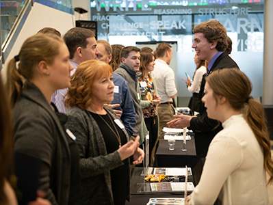 Students connect with employers at one of three college recruiter events