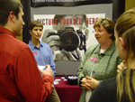 Students visit with recruiters