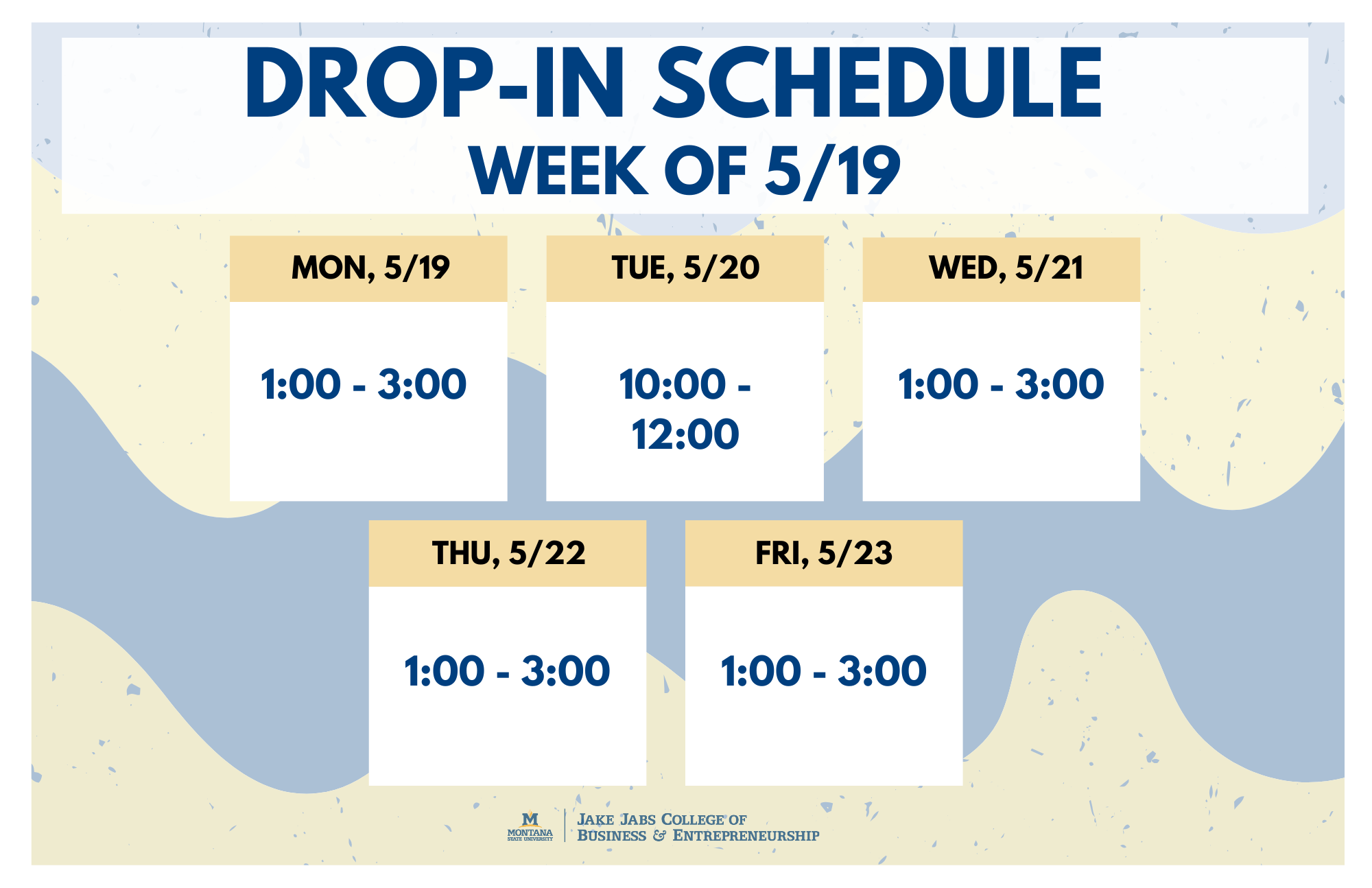 Drop In Schedule