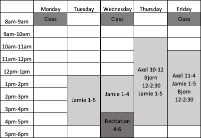 EGEN 202 schedule