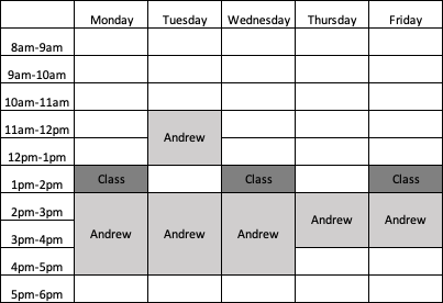 EGEN 208 schedule