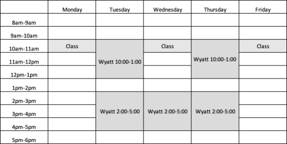 203 schedule table format