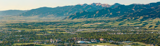 Aerial shot of Bozeman