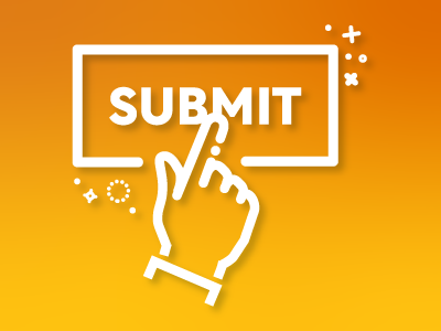 Icon of someone pressing a submit button
