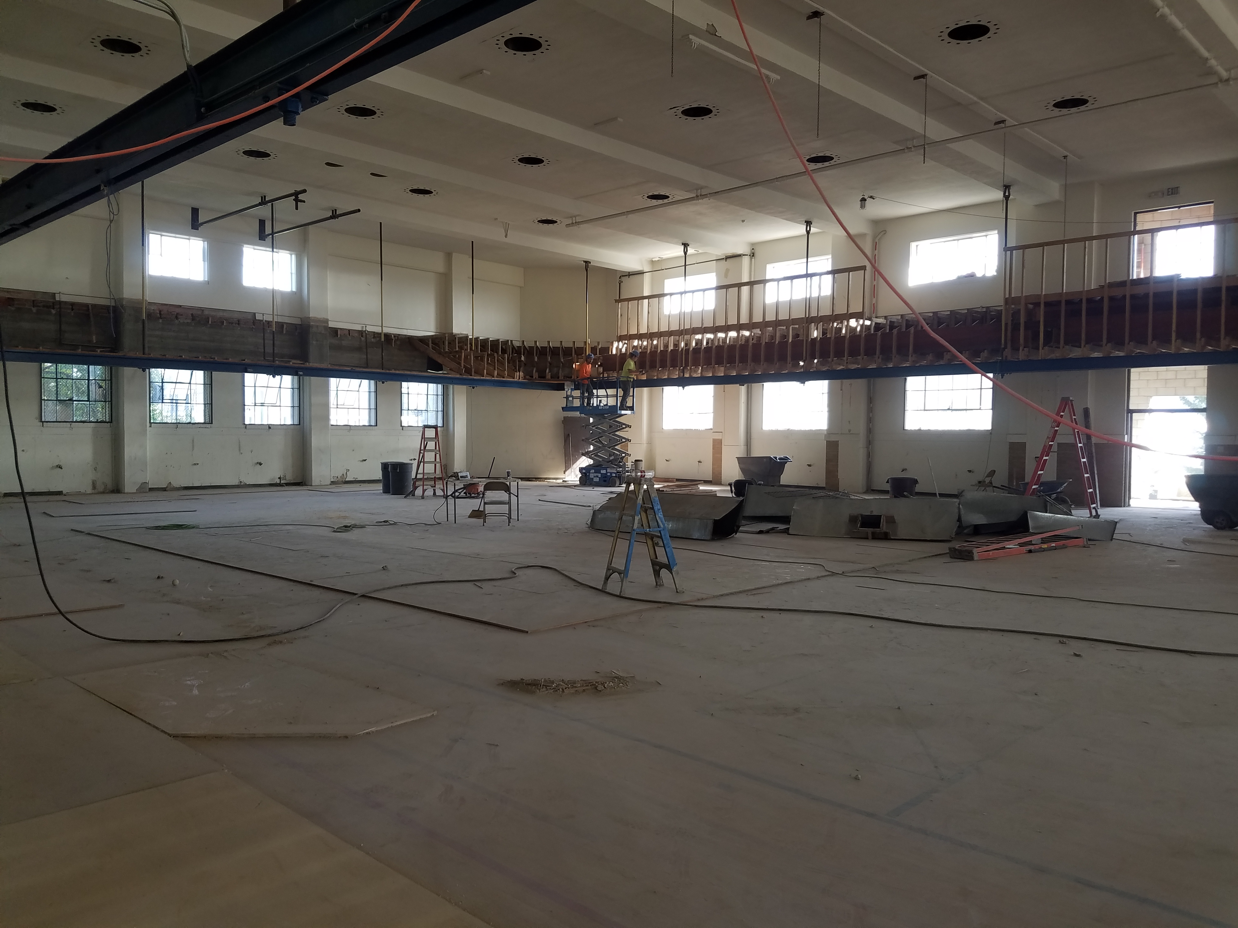 Construction photo inside Romney Hall