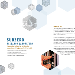 A brochure explaining what the Subzero Research Lab at MSU does and its impact on snow research relating to the Antarctic and Montana.