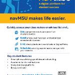 A poster to promote the navMSU app available for students and advisors to use. Designed by Ron Lambert.