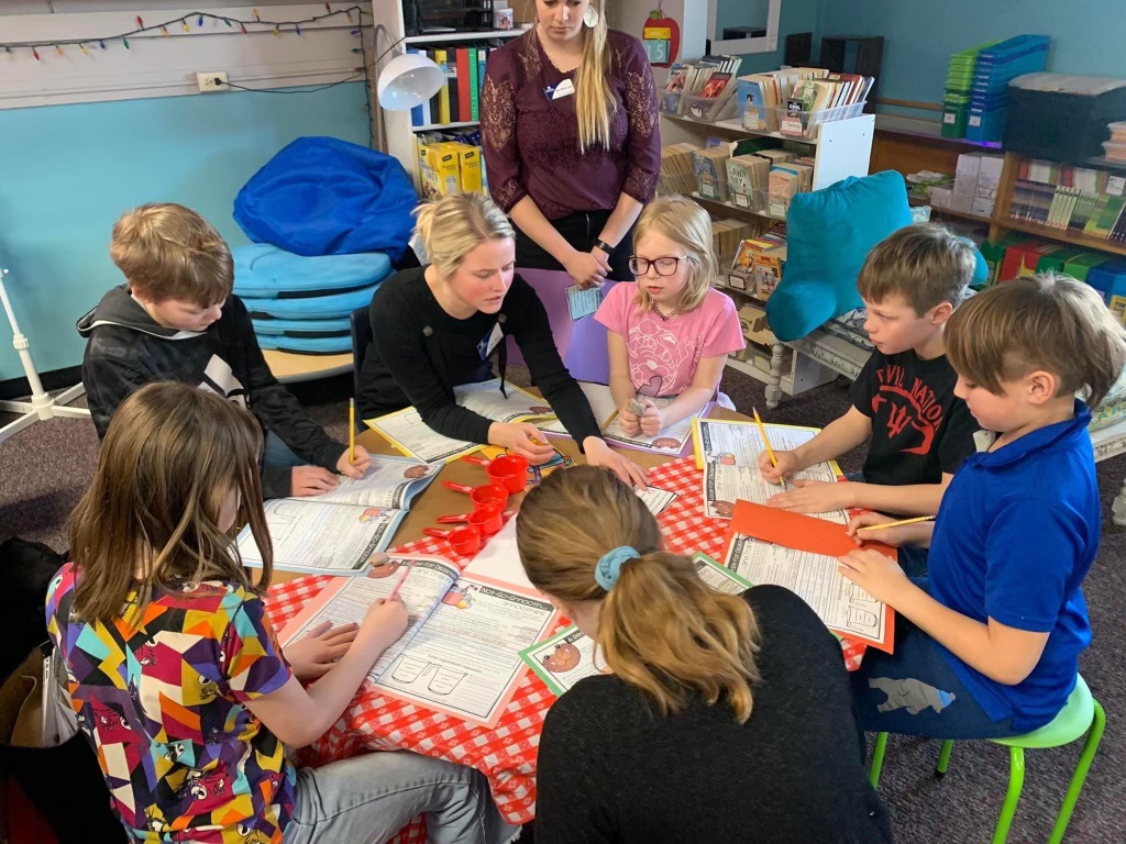 Students working 