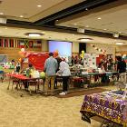 Image of decorated tables for this event.