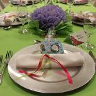 Image of plate on decorated table top.
